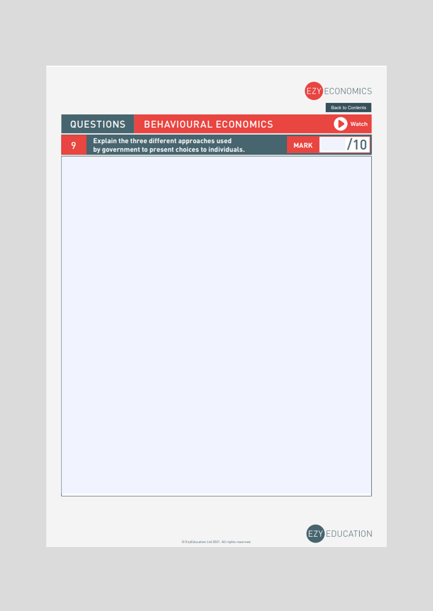 A-Level Microeconomics Study Guide - Module 4: Behavioural Economics