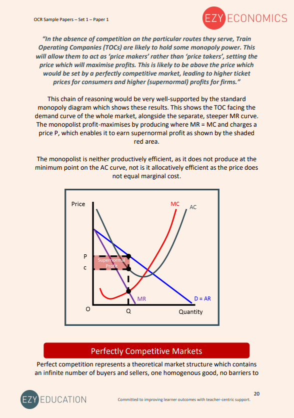 Paper 1 Data Response Pack - EzyEconomics - Set 1 (OCR)