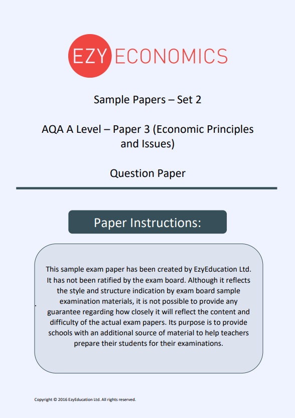 Paper 3 Question Pack - EzyEconomics - Set 2 (AQA)