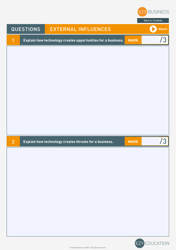 Theme 1 GCSE Business Study Guide - Module 5: Understanding External Influences on Businesses (Edexcel)