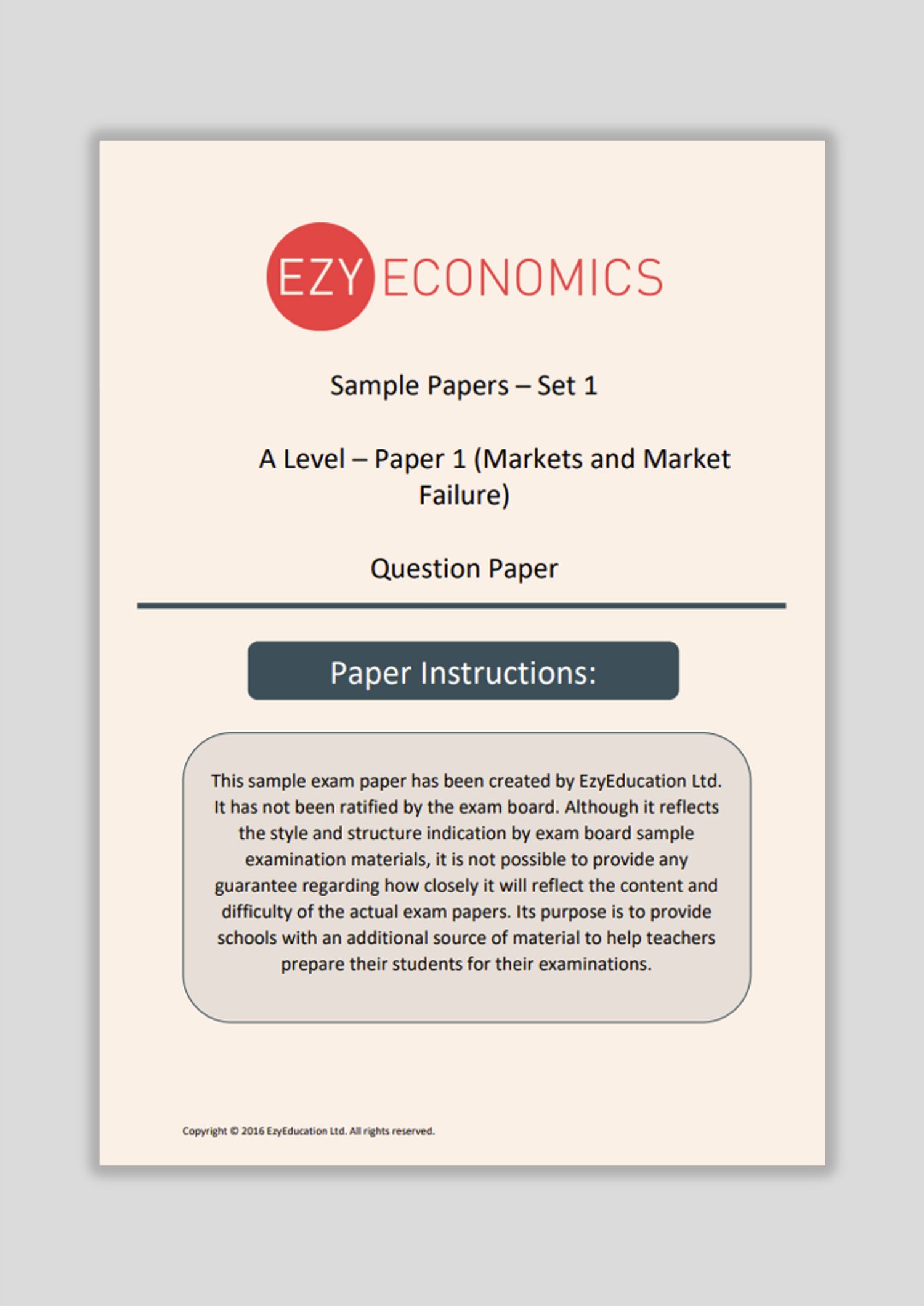 3. A-Level Economics Exam Papers