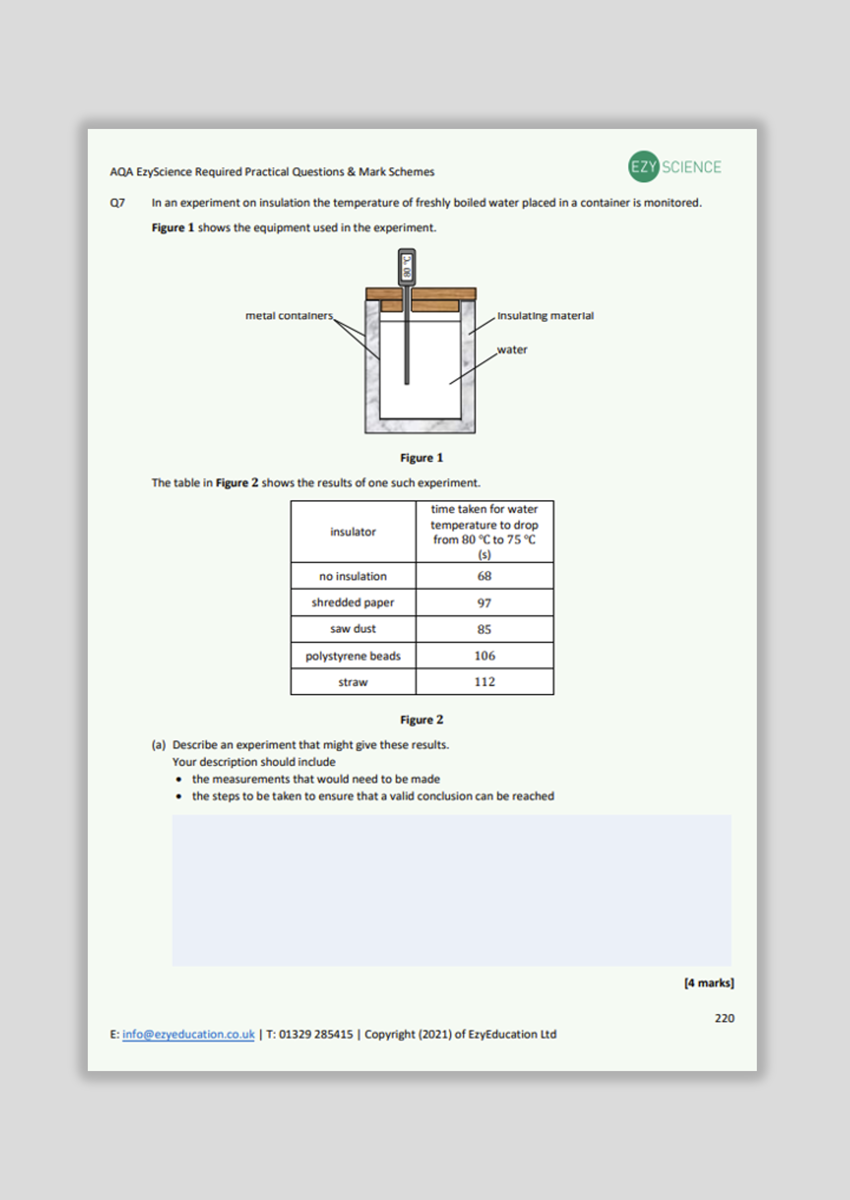 AQA Required Practical Questions and Answers Pack - EzyScience – www ...