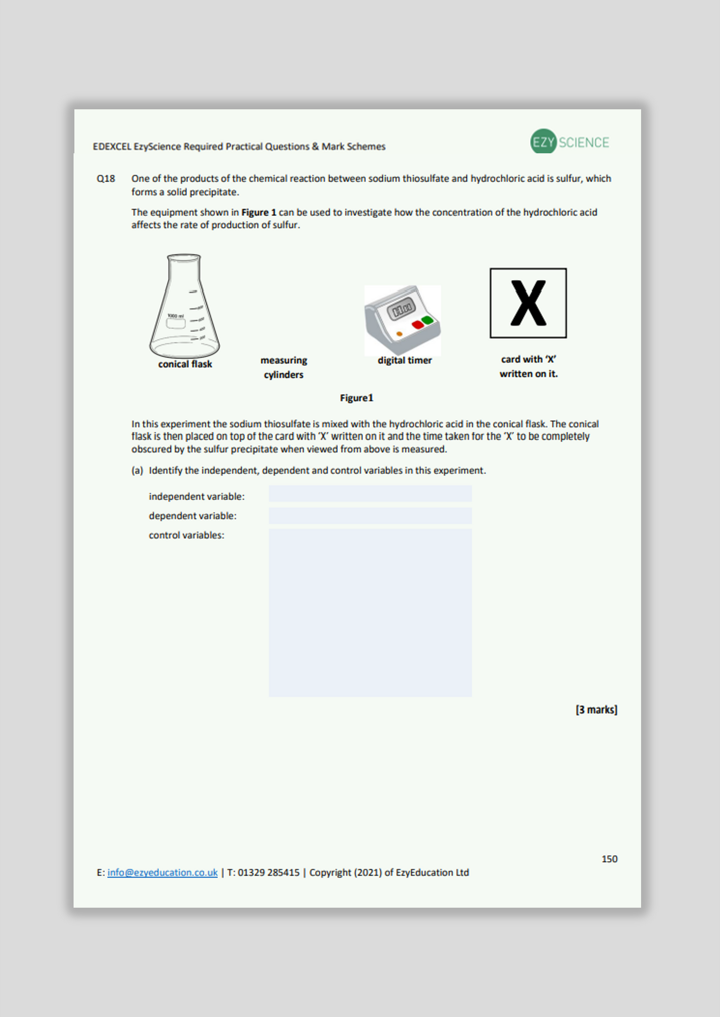 Edexcel Required Practical Questions and Answers Pack - EzyScience