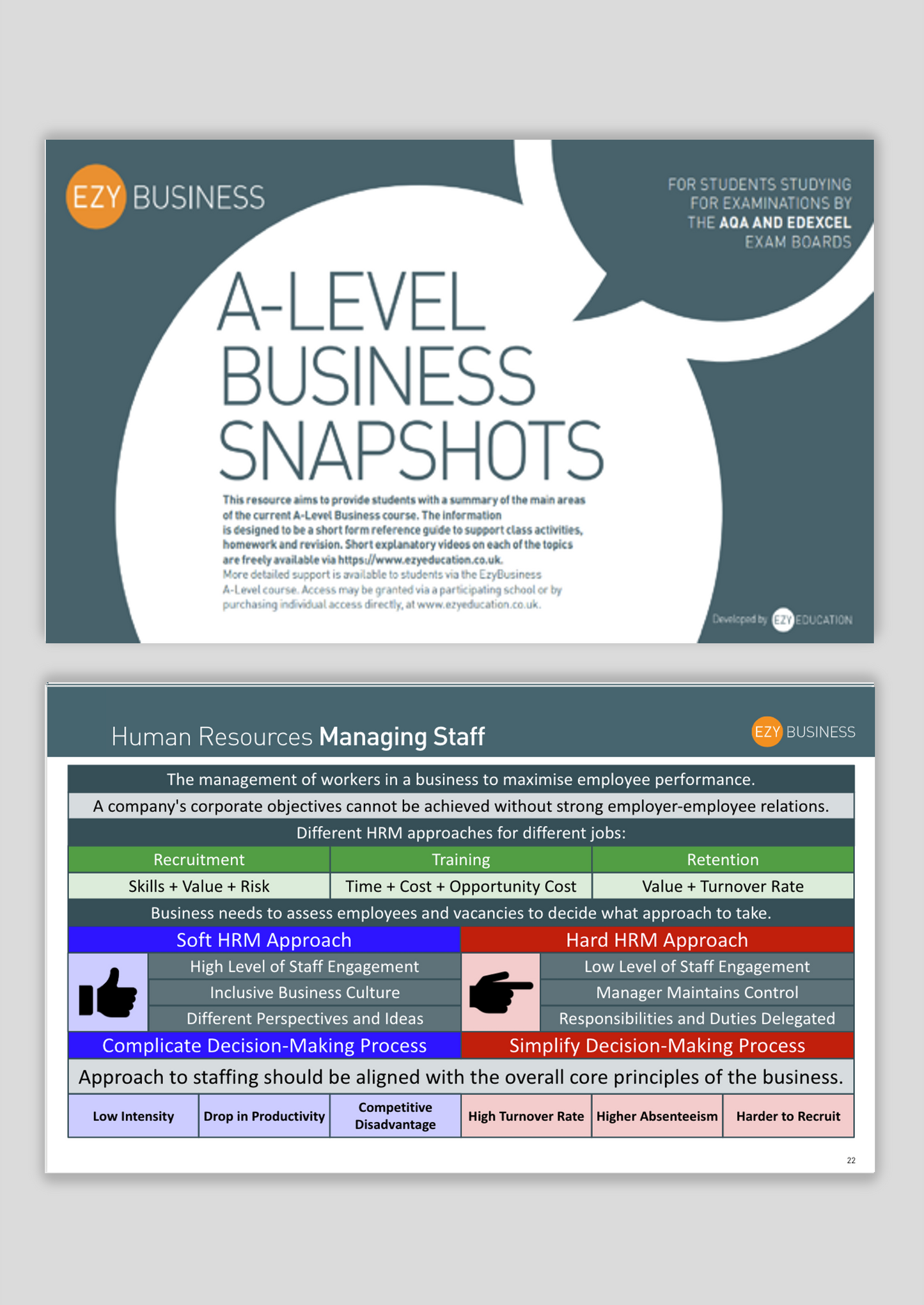 Business Recap Booklet - EzyBusiness  - A-Level