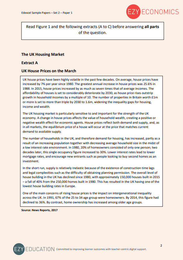 Paper 1 Data Response Pack - EzyEconomics - Set 2 (Edexcel)