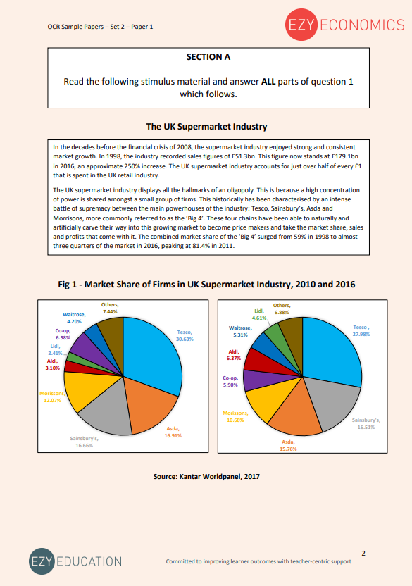 Paper 1 Data Response Pack - EzyEconomics - Set 2 (OCR)