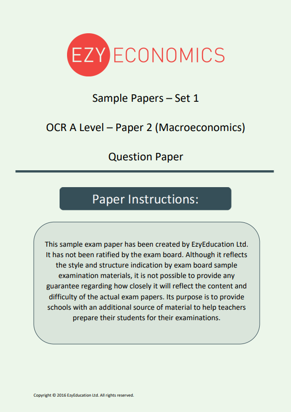 Paper 2 Data Response Pack - EzyEconomics - Set 1 (OCR)