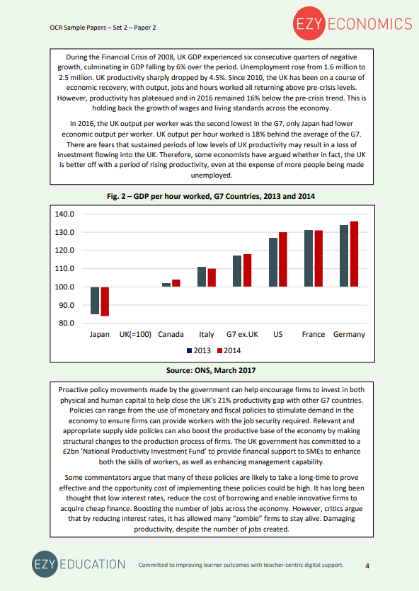 Paper 2 Data Response Pack - EzyEconomics - Set 2 (OCR)