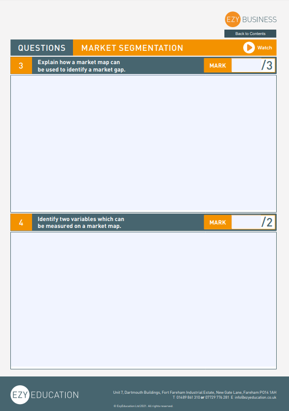 Theme 1 GCSE Business Worksheets - Module 2: Spotting a Business Opportunity (Edexcel)