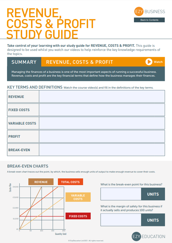 Theme 1 GCSE Business Study Guide - Module 3: Putting a Business Idea into Practice (Edexcel)