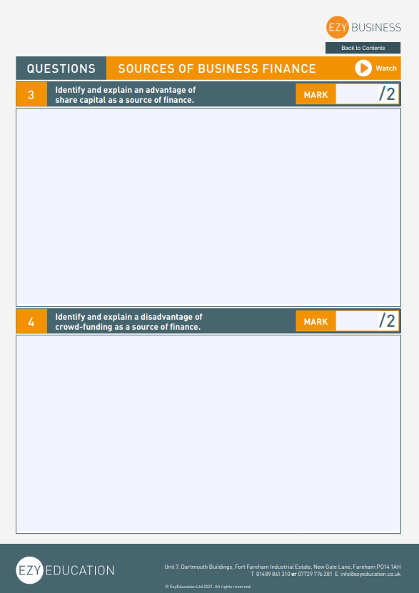 Theme 1 GCSE Business Study Guide - Module 3: Putting a Business Idea into Practice (Edexcel)